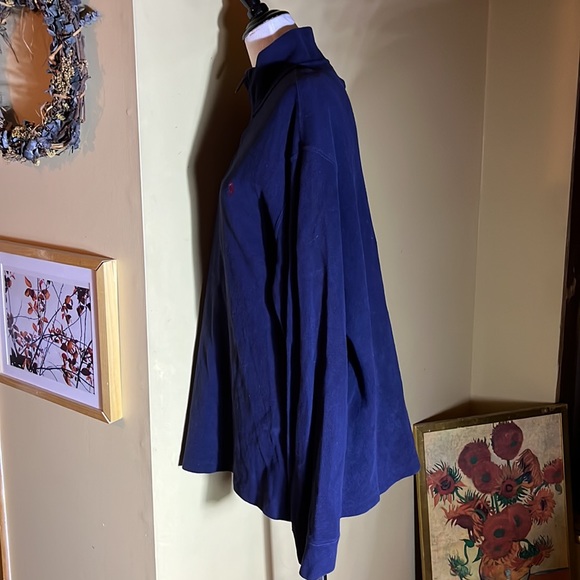 RALPH LAUREN size XXL 1/4 Zip Cotton Mockneck Navy Blue Polo Pullover Logo NEW - Picture 7 of 13